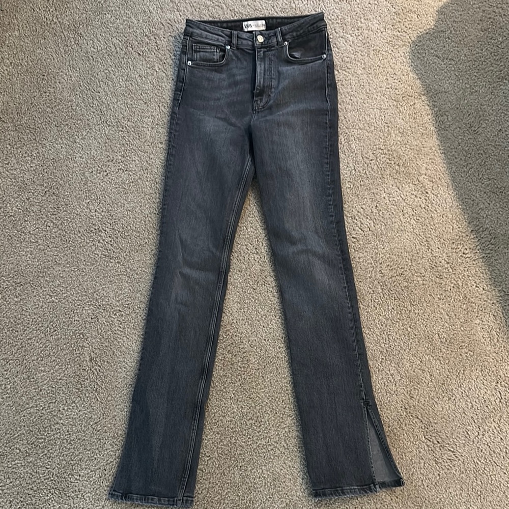Zara Black Flare Wide Leg Jeans